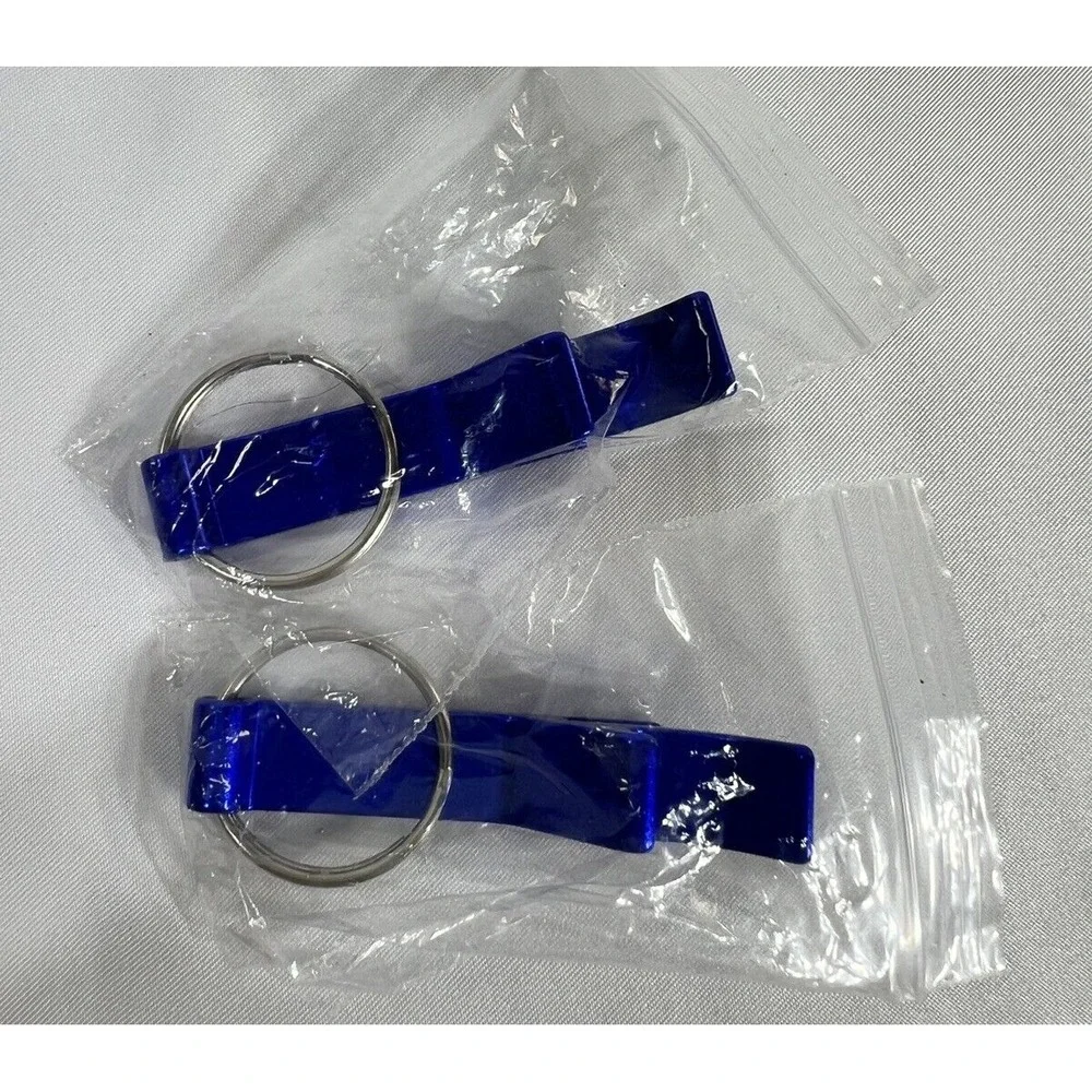 Bud Light Blue Aluminum Bottle Opener Keychain Set of 2 New in Pack